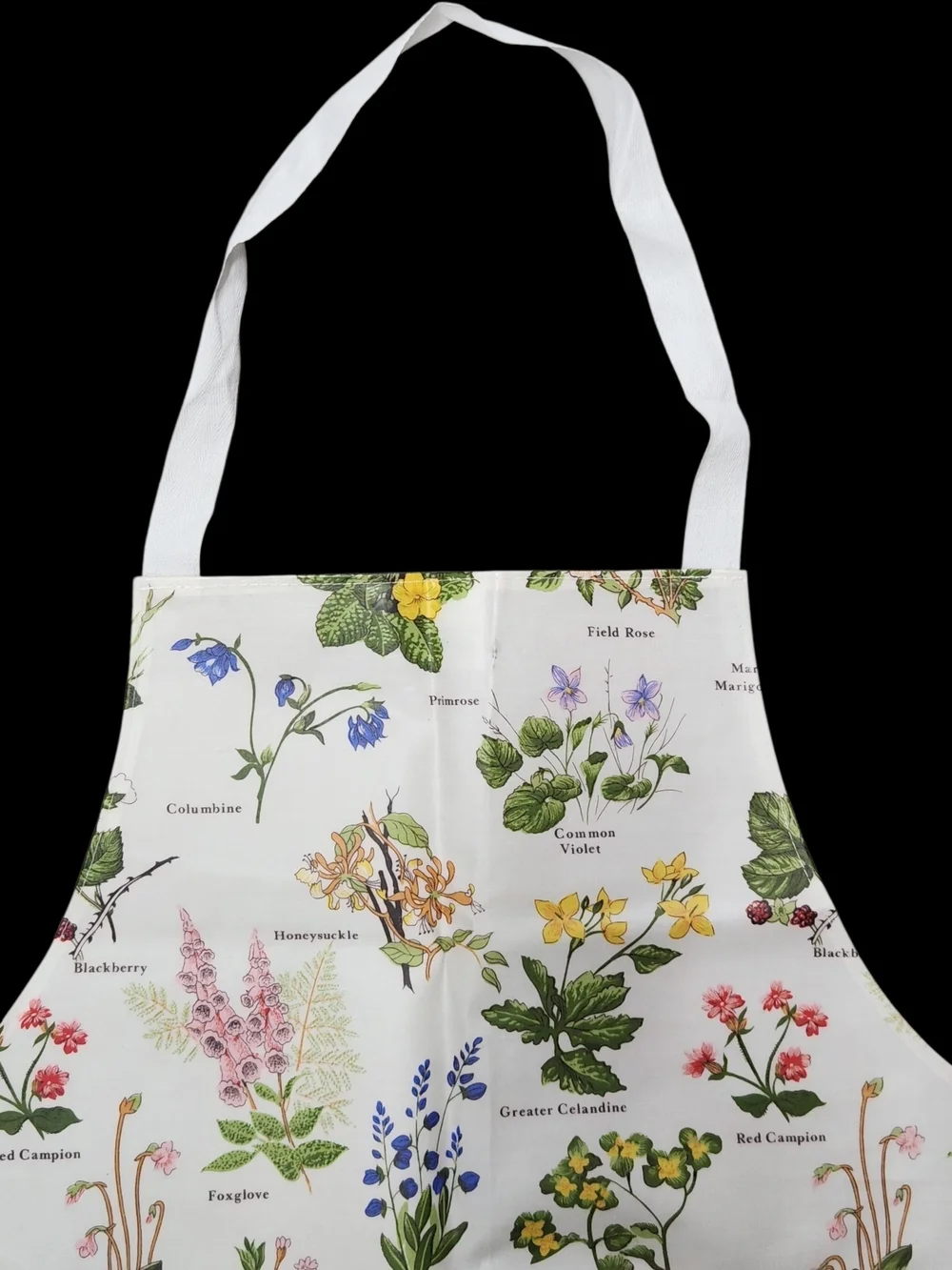VINTAGE Botanical Cottagecore NWOT Wildflower Oilcloth Apron